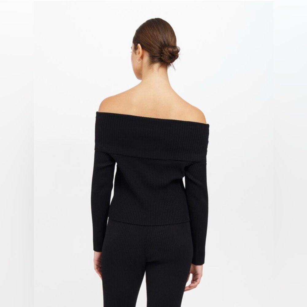 9. Brunette The Label Elle Rib Knit Off The Shoulder Knit Sweater - Picture 2 of 2